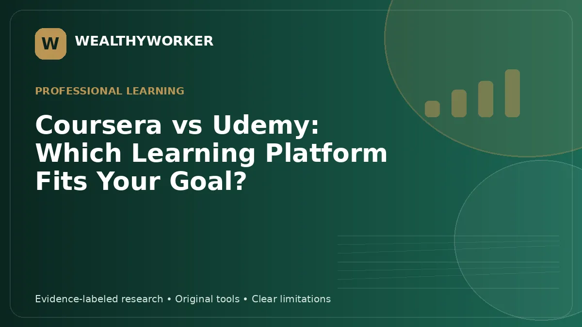 Coursera vs Udemy: Which Learning Platform Fits Your Goal? — WealthyWorker editorial graphic