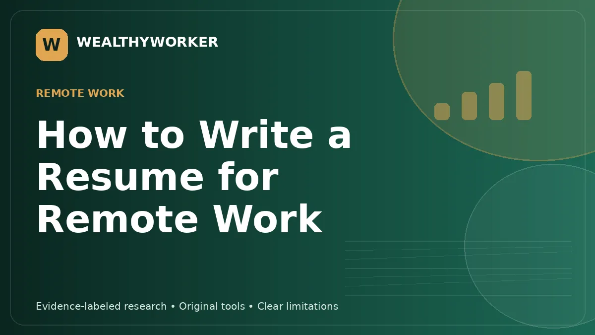 How to Write a Resume for Remote Work — WealthyWorker editorial graphic